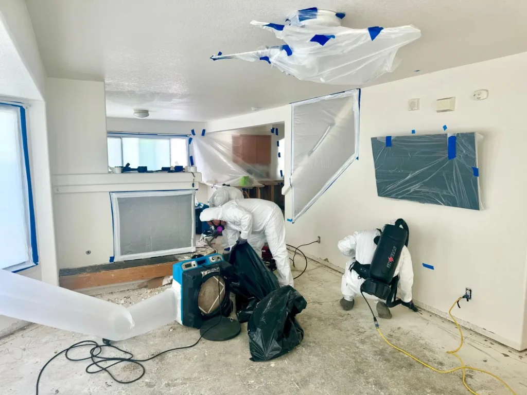 Elyon Restoration professional team performing emergency water damage restoration with commercial equipment in Denver Colorado home